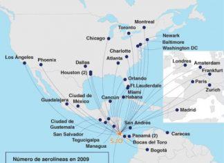 Costa Rica: 28 aerolíneas operan desde el Juan Santamaría