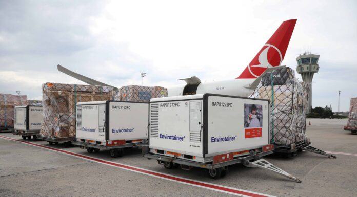 Turkish Cargo transporta un lote de vacunas Covid-19 desde Beijing a Sao Paulo