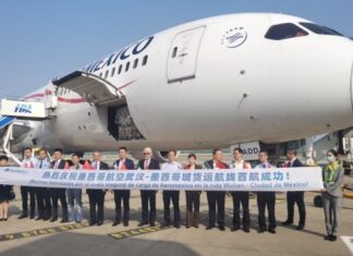Aeroméxico Cargo inaugura vuelos entre la Ciudad de México y Wuhan, en China continental