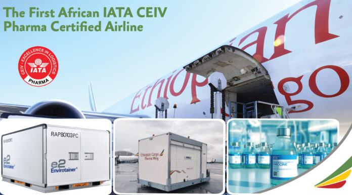 Ethiopian Airlines obtiene una importante certificación para el manejo de productos farmacéuticos