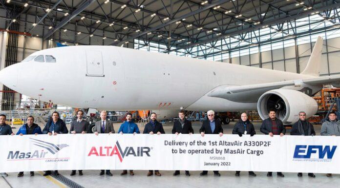 EFW entrega su primer A330-200P2F a Altavair