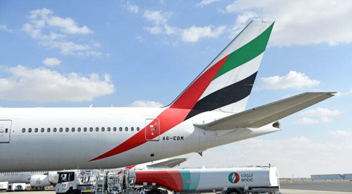 Emirates completa pruebas en tierra usando 100% SAF