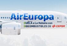 Air Europa volará a La Habana con biocombustibles de segunda generación de Cepsa