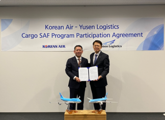 Korean Air ampliará el programa SAF de carga con Yusen Logistics
