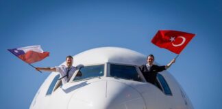 Turkish Airlines inicia vuelos a Santiago de Chile y establece nuevo récord